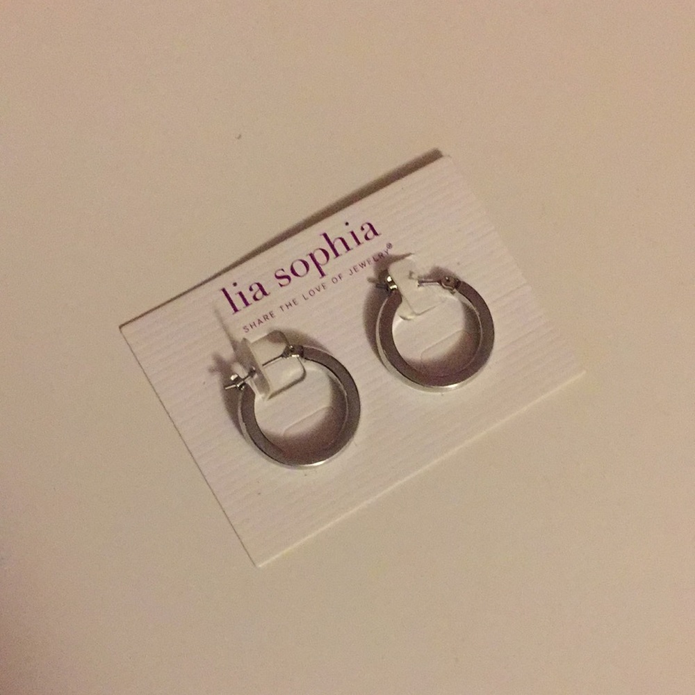 Lia Sophia silver hoop earrings